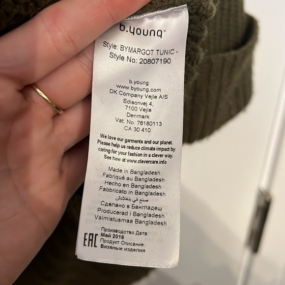 B.Young Cowl Neck Ribbed Sweater Dress - Picture 3 of 3